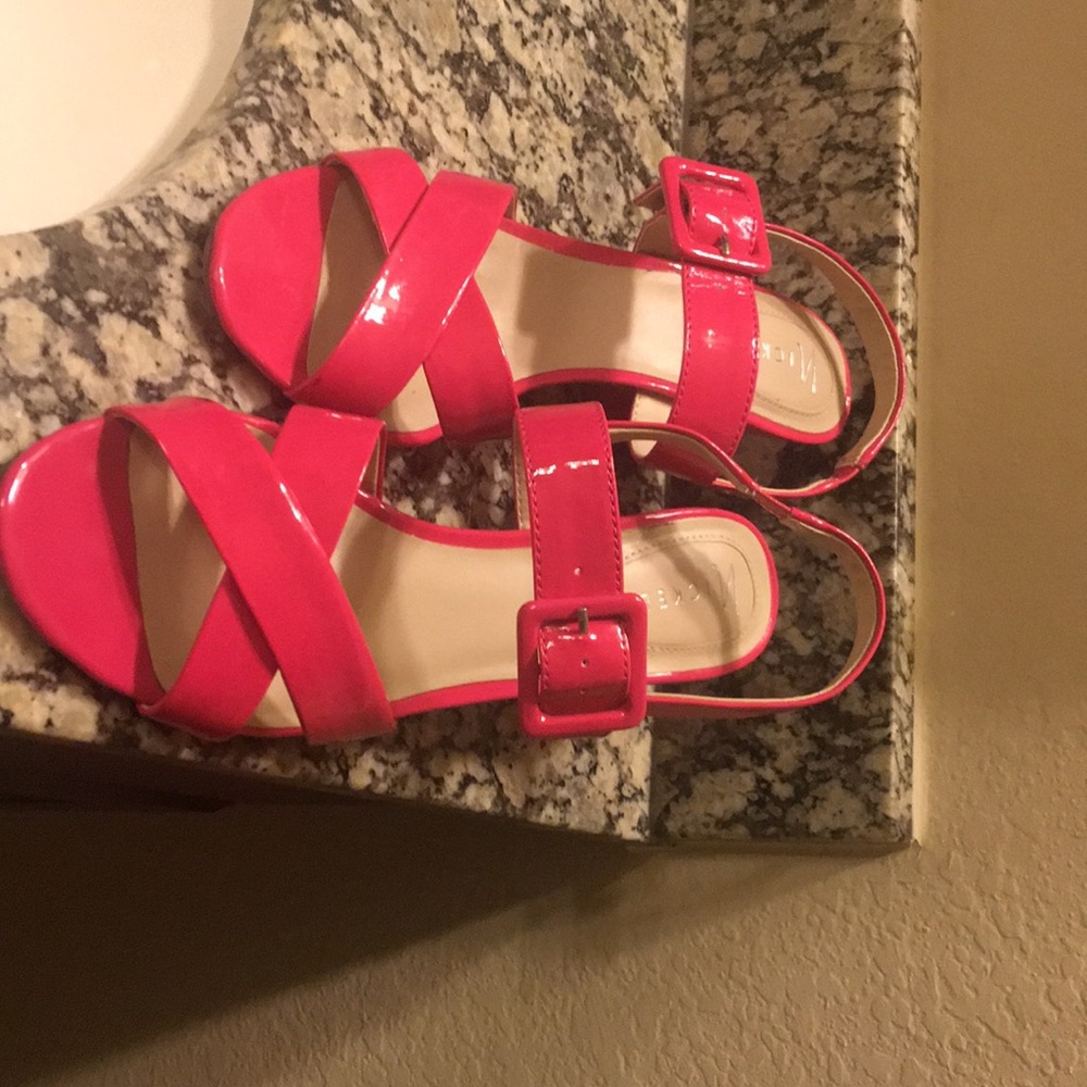 Hot Pink Patent Nickels Sandals